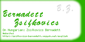 bernadett zsifkovics business card